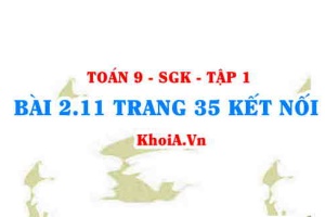 Bài 2.11 trang 35 Toán 9 Kết nối tri thức Tập 1